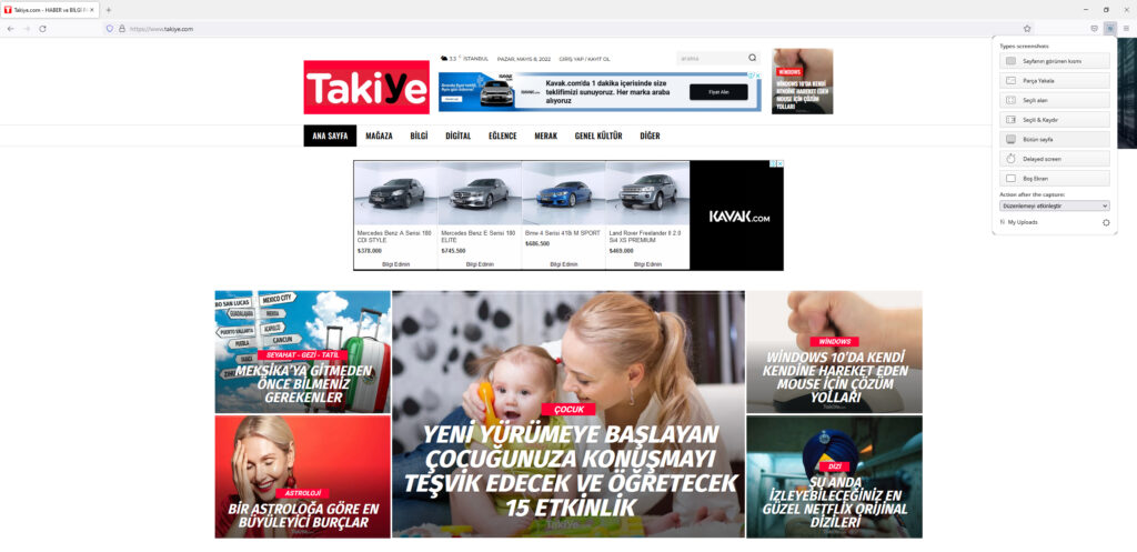 tam sayfa ekran görüntüsü nasıl alınır