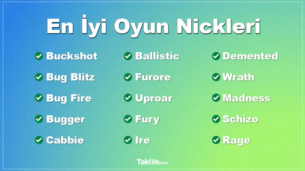 oyun nickleri