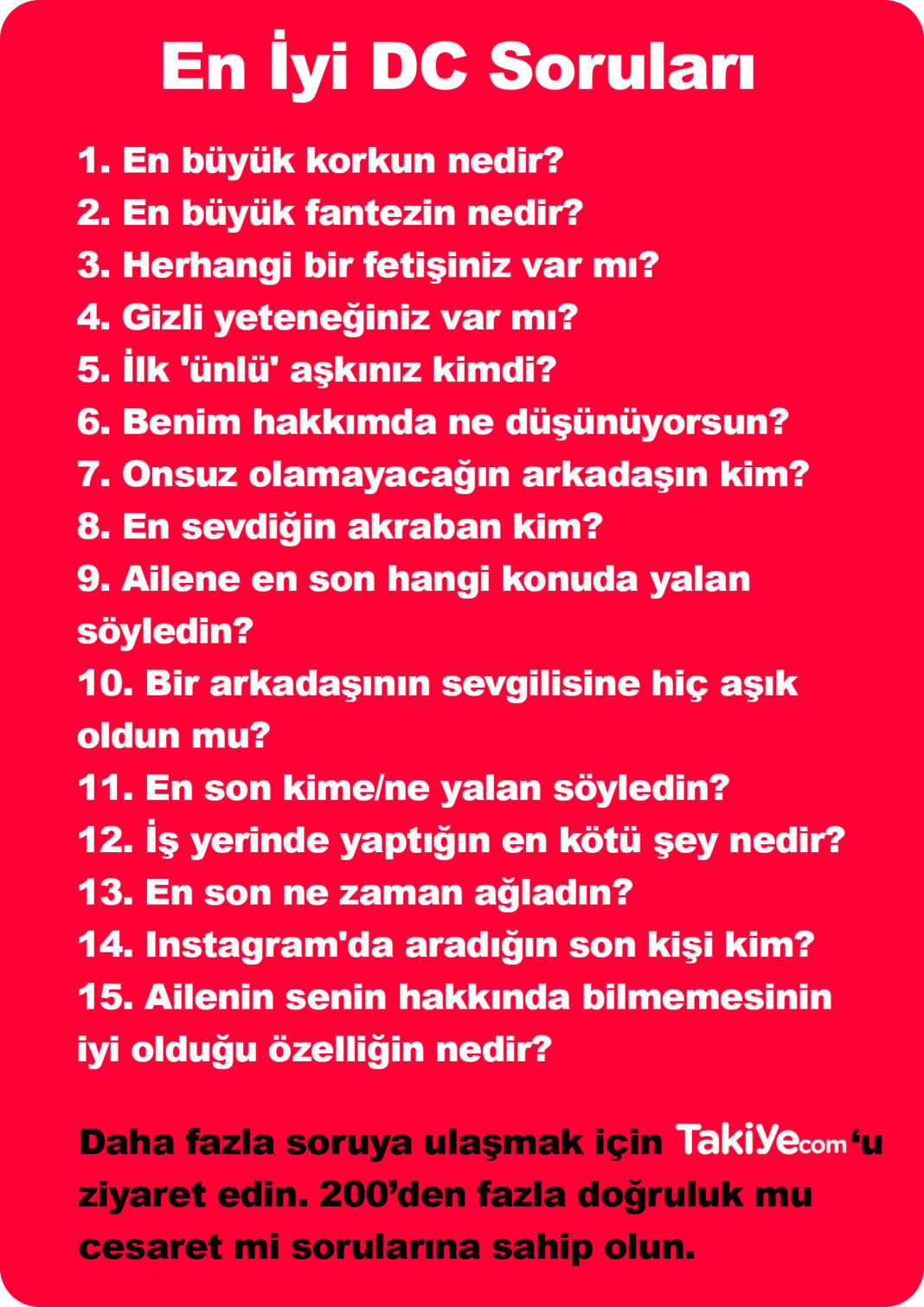 DC Soruları 2024 Zor, 18, Sanal, Erkeğe, Kıza Soru