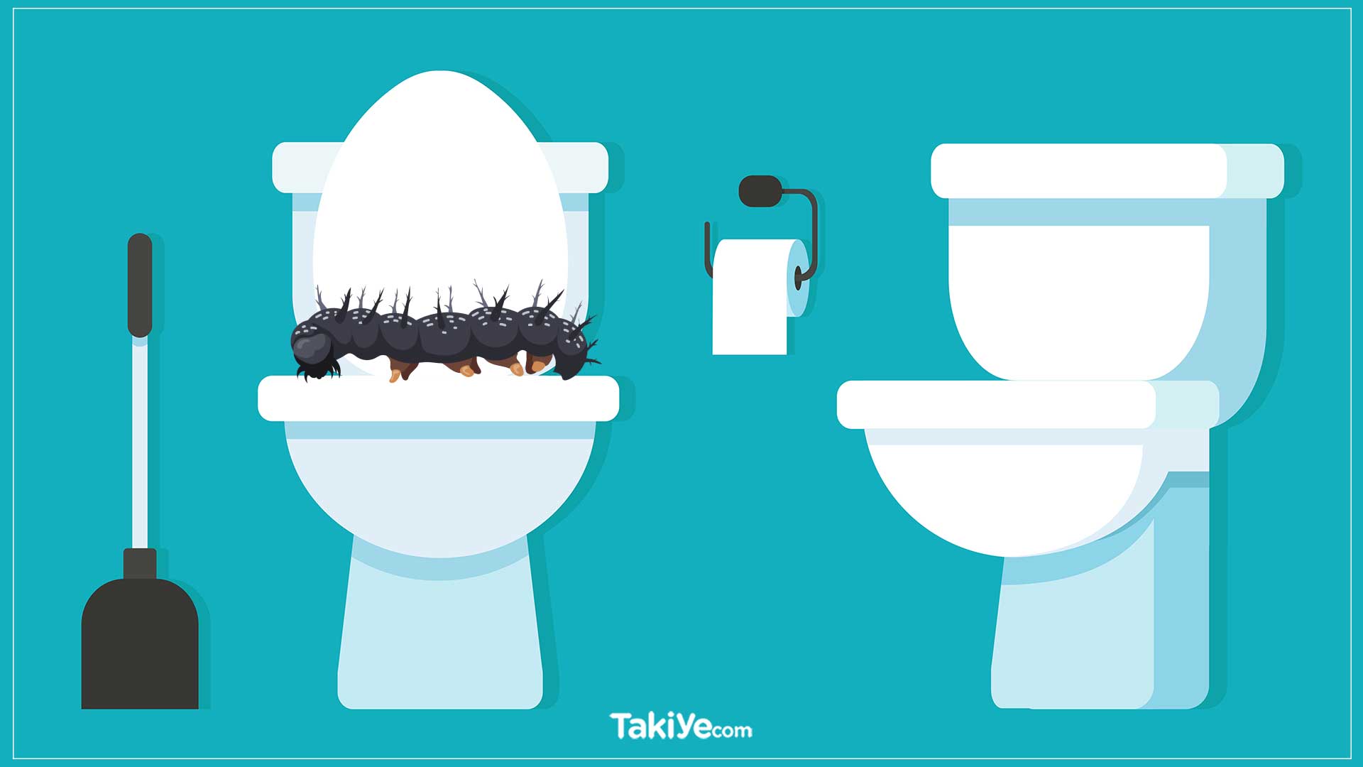 tuvalette siyah kurtçuklar