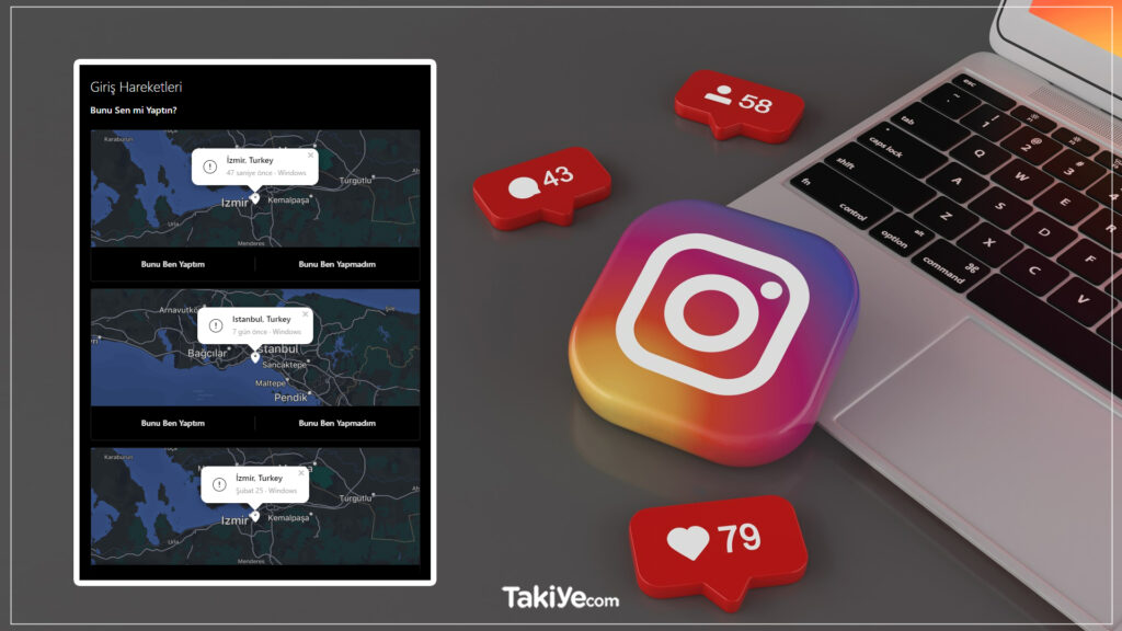 instagram giriş hareketleri silme