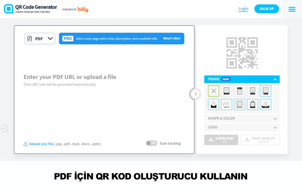 online pdf qr kod oluşturucu