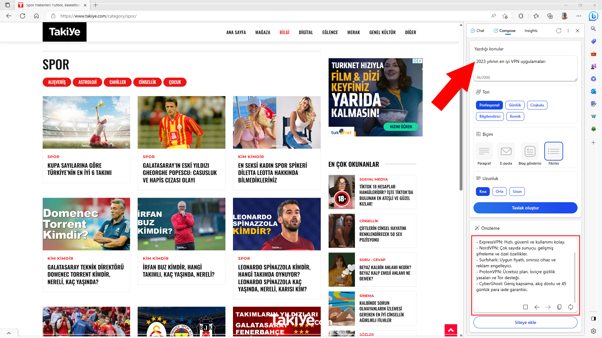 Bing AI Kenar Çubuğu (SideBar) Nasıl Kullanılır - Takiye.com