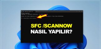 sfc scannow nasıl yapılır