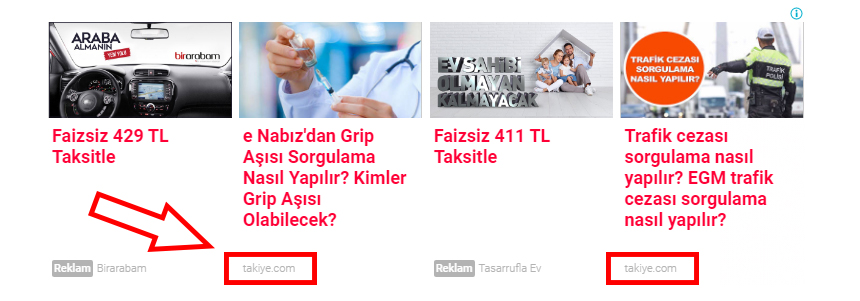 adsense eşleşen içerik reklamlar