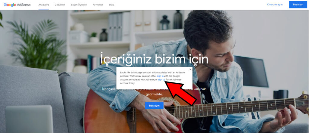 adsense hesabı açmak