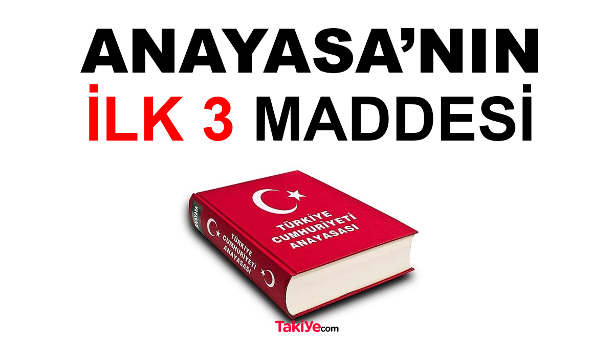 anayasanın ilk 3 maddesi