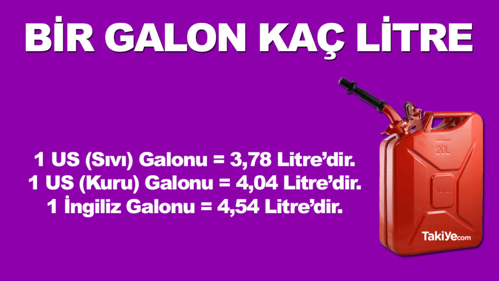 1 galon kaç litre