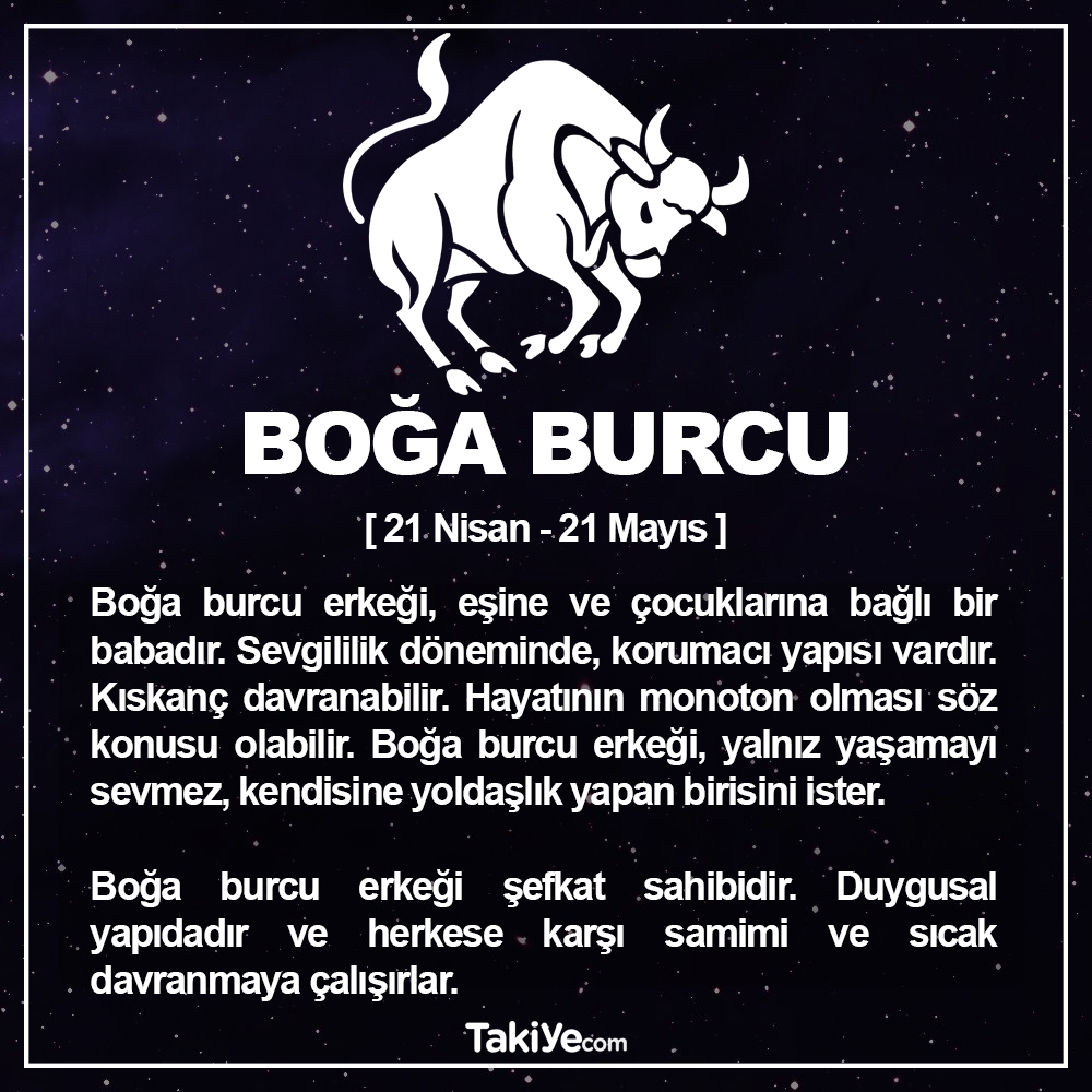 boğa burcu erkeği özellikleri