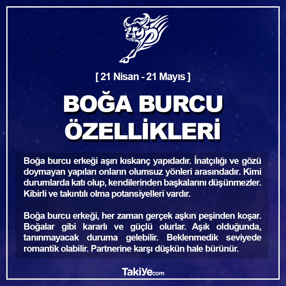 boğa burcu erkeği özellikleri