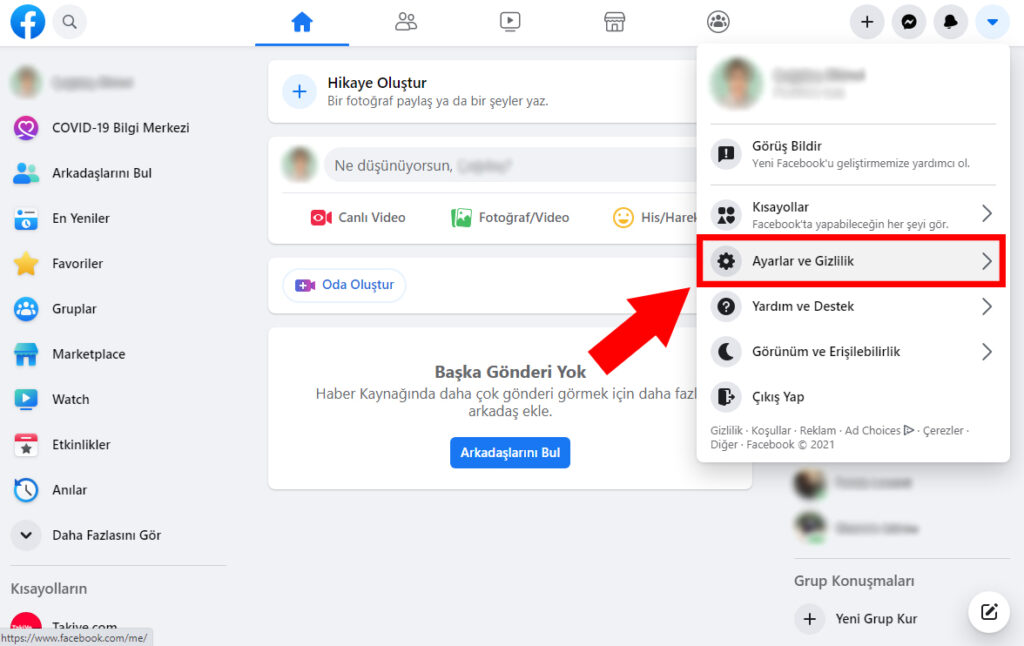 facebook hesabını dondurma