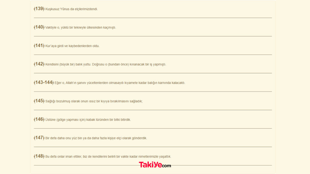 saffat suresi 139 - 148 ayetleri