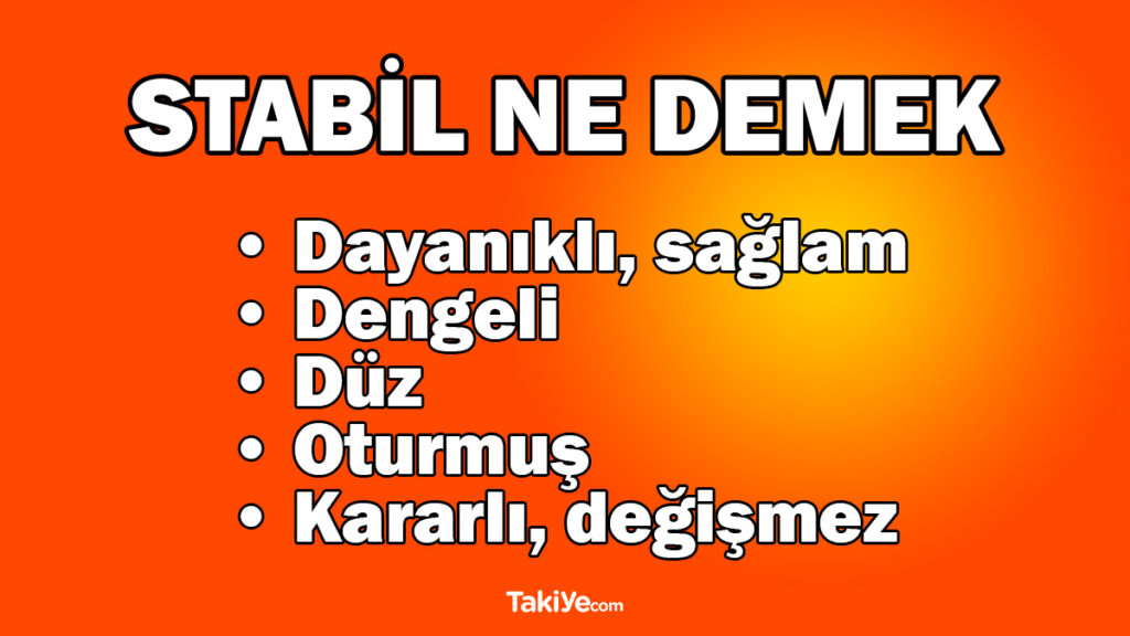 stabil ne demek