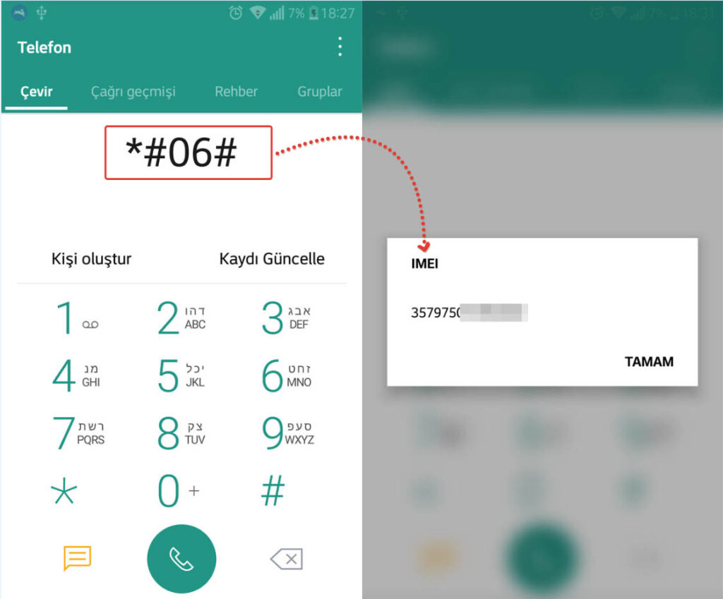 Telefon IMEI numarası öğrenme