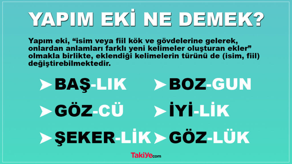 yapım eki ne demek