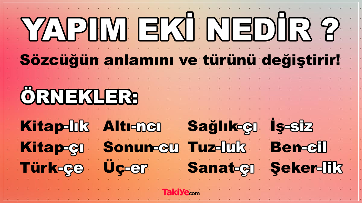 yapım eki nedir